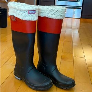 Women Hunter Original Color Block Tall Rain Boots